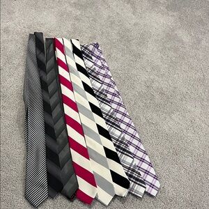 Elegant Men's Tie Set - Black, Red, Gray, Purple